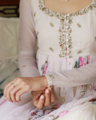 Gulabi Ivory Chiffon Sharara Set