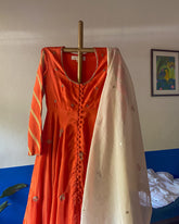 Tulsi Chanderi Zardozi Kurtha Set