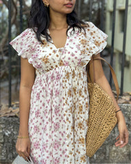 Floral Hand-Block Print Dress