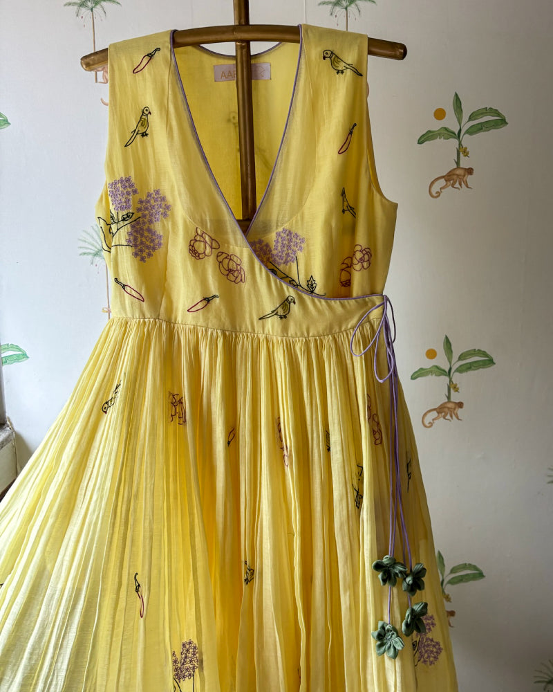 Spice & Nice! - Butter Yellow Wrap Dress