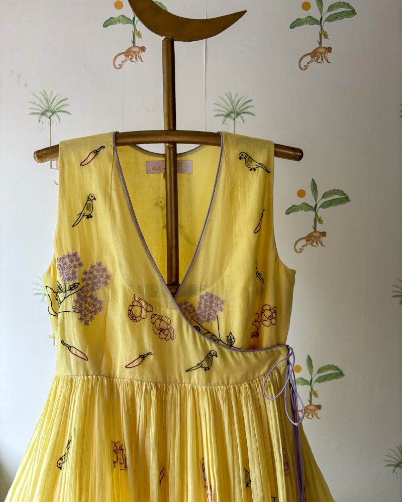 Spice & Nice! - Butter Yellow Wrap Dress